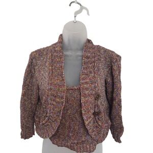 ST JOHN SPORT Knit Sweater Tank Top & Cardigan Set Multi‎ Color Size S